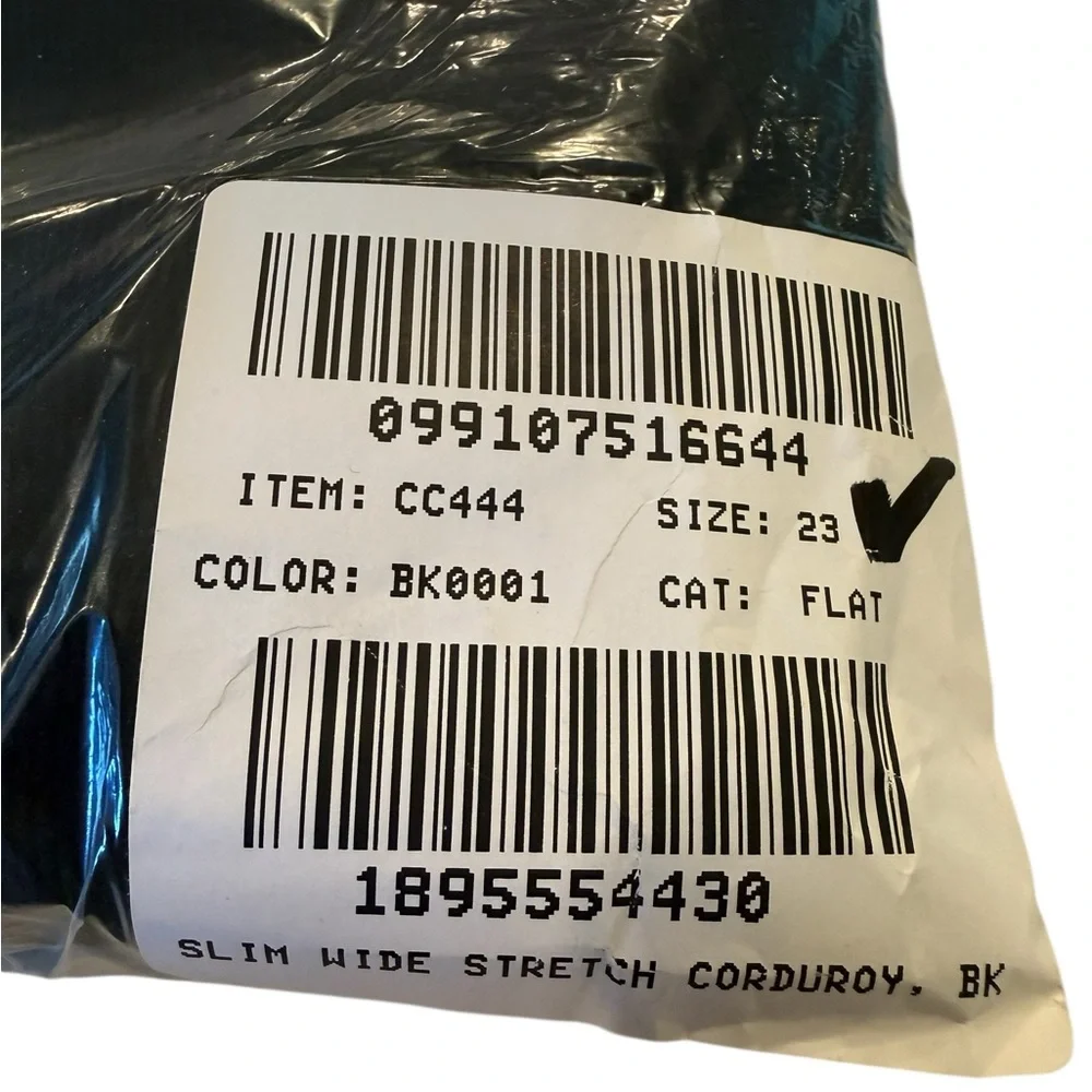 J Crew Slim Wide Leg Stretch Black Corduroy Sailor CC444 Size 23 NEW Kidsc L/XL